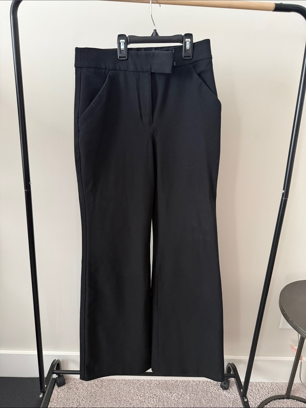 Express Editor Black Flare Trouser Women's Pants